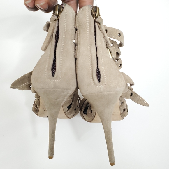 GIUSEPPE ZANOTTI Alien Grommet Cage Suede Sandal 6.5. - Picture 3 of 7